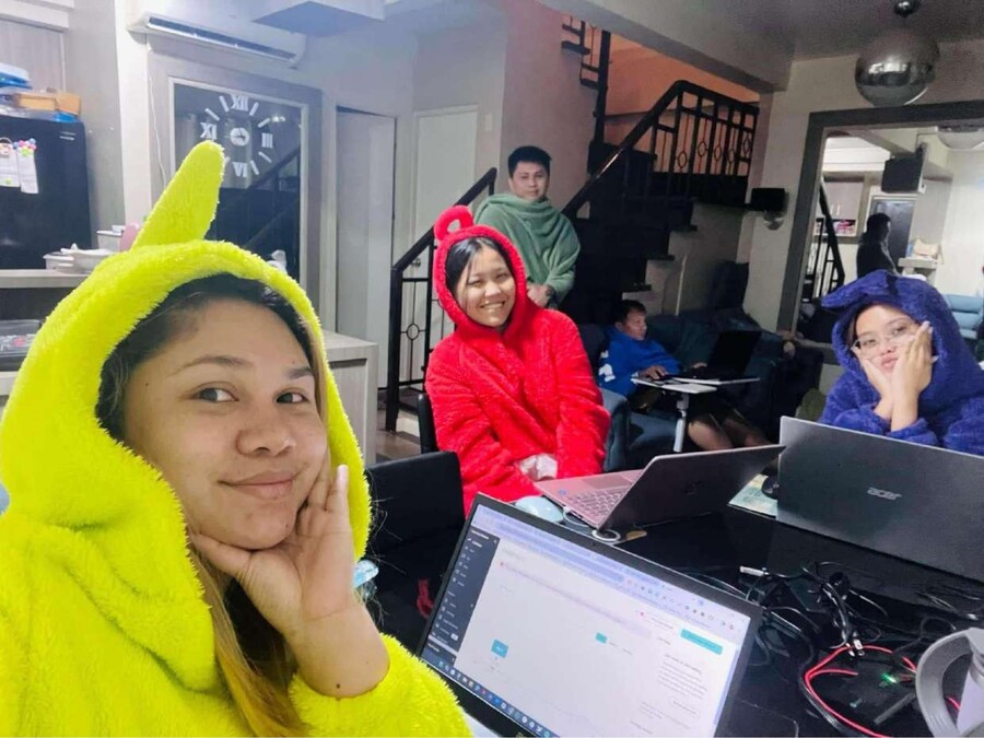 The team having fun together